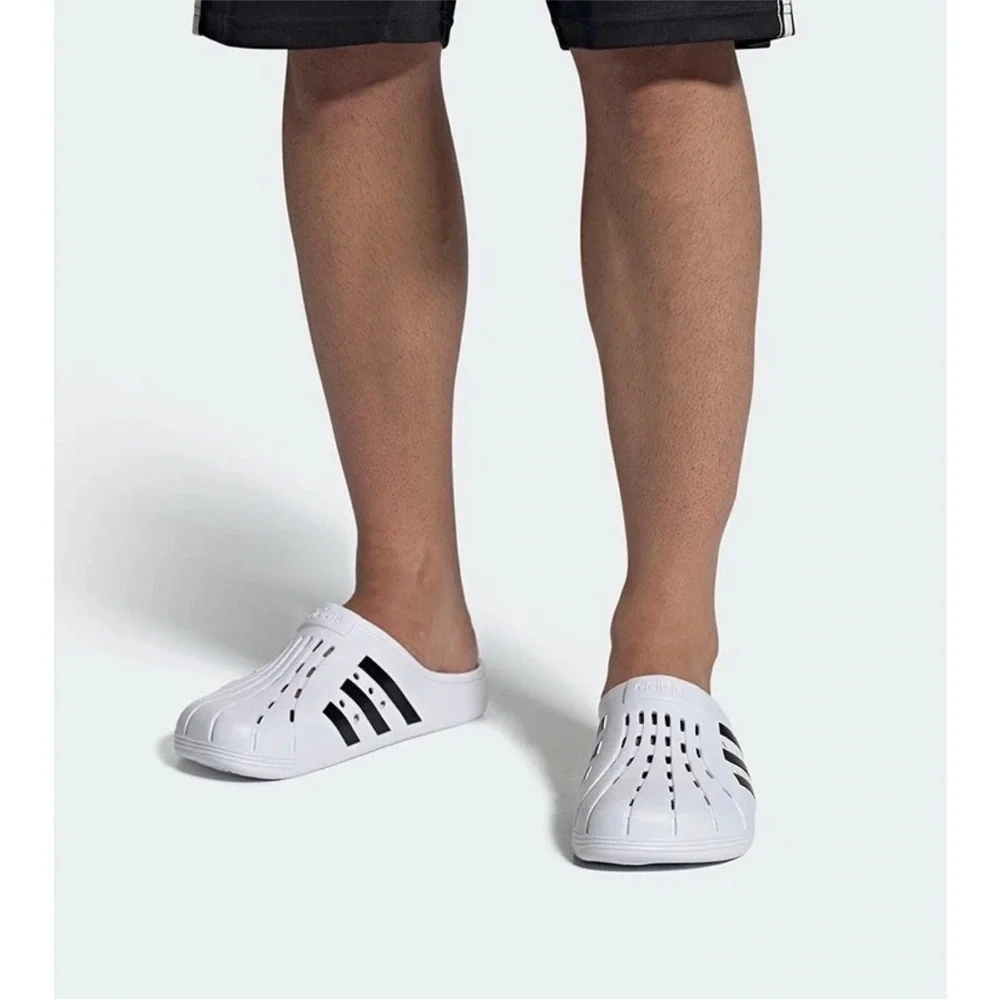 Adidas Adilette Clogs Aqua Water Slide Sandals Black White